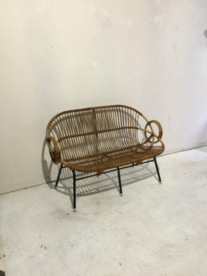 rattan two seater bench