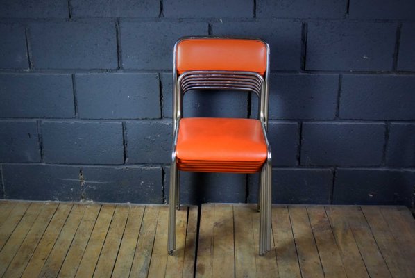 Vintage Orange Tubular Steel Dining Chairs Set Of 6 For At Orange Tubular Steel Dining Chairs