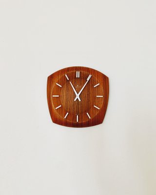 Horloge Murale Vintage en Teck de Junghans, années 60 Horloge Murale Vintage en Teck de Junghans, années 60