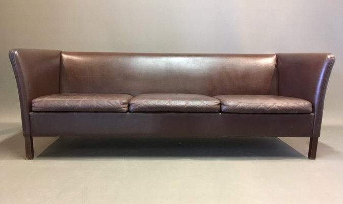 Brown leather vintage sofa