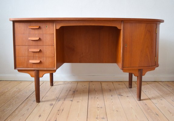 Mid Century Teak Kidney Shaped Desk From H P Hansen 1960s For