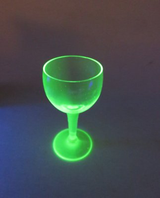 Vintage Uranium Glass Stemware - Mismatched Set of 6 - Green