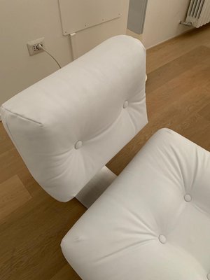 White Brazilia On1 Lounge Chair, White Armchair With Ottoman