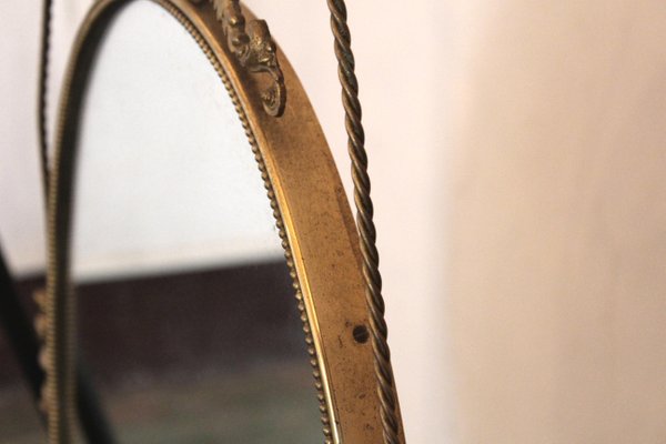 Vintage Oval Brass Framed Mirror For At Pamono Vintage Oval Brass Framed Mirror For