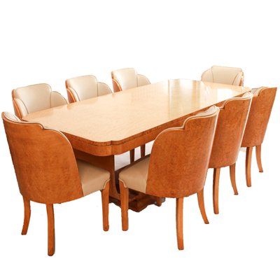 Art Deco Dining Table 8 Chairs Set By Harry Lou Epstein 1930s