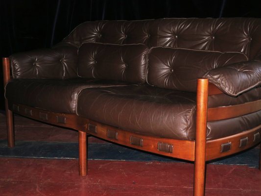 Dark Brown Leather Sofa 1960s For Sale At Pamono
