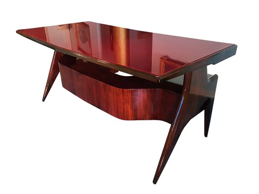 Mid Century Italian Walnut Executive Desk By Vittorio Dassi For Walnut Executive Desk By Vittorio Dassi