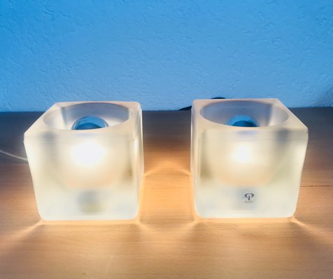 glass cube table lamp
