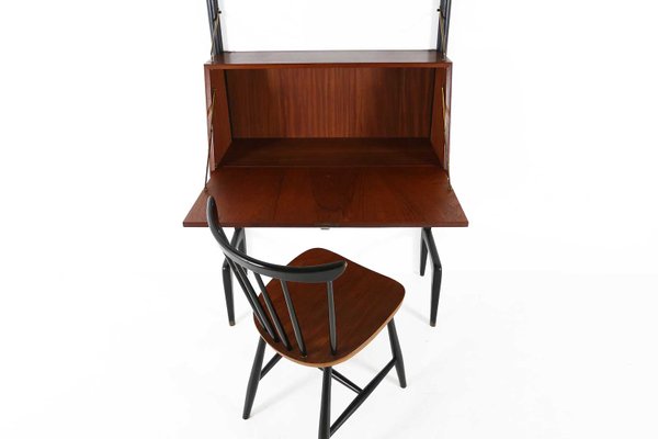 Vintage Wandregal von Louis van Teeffelen für WéBé, 1950er Vintage Wandregal aus Teak von Louis van Teeffelen für WéBé