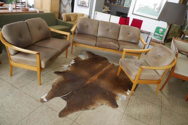 Vintage Leather Living Room Set From Wilhelm Knoll 1960s
