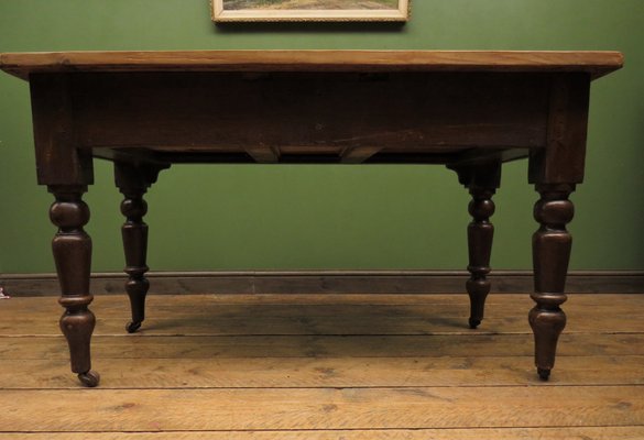Antique Victorian Pine Harvest Table With Drawers For At Pamono Antique Victorian Pine Harvest Table