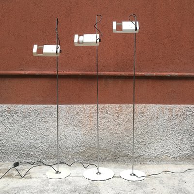 White Steel Spider Floor Lamp By Joe Colombo For Oluce 1960s