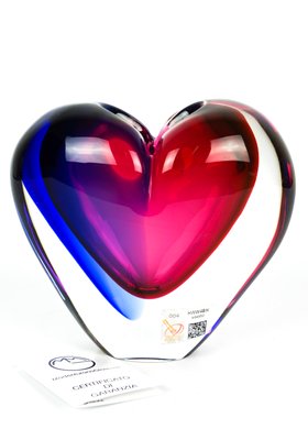 Heart Shaped Blown Murano Glass Vase by Michele Onesto for Made Murano  Glass, 2019