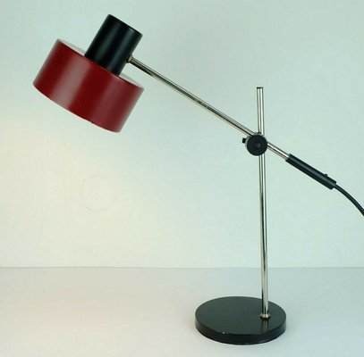 Mid Century Red Metal Chrome Table Lamp From Gura For Sale At Pamono