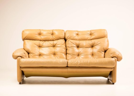 Coronado Leather Loveseat Sofa By Tobia Scarpa For B B Italia 1970s