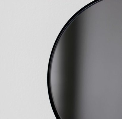 Medium Black Tinted Orbis Round Mirror, Round Framed Mirrors Black