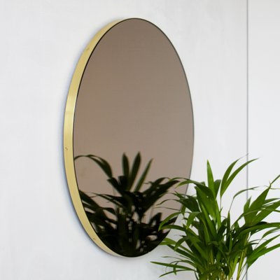 Extra Large Bronze Tinted Orbis Round, Large Round Mirror Bronze Frame