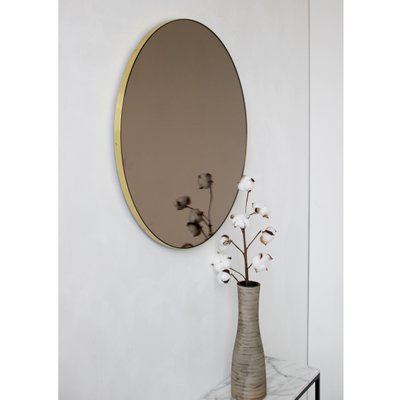 Extra Large Bronze Tinted Orbis Round, Extra Large Bronze Wall Mirror