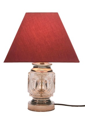 Vintage Chrome Crystal Ice Cube Table Lamp From Peill Putzler