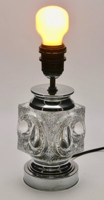 Vintage Chrome Crystal Ice Cube Table Lamp From Peill Putzler