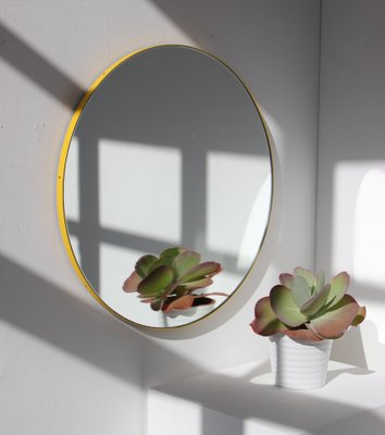 Extra Large Orbis Round Mirror With Yellow Frame By Alguacil