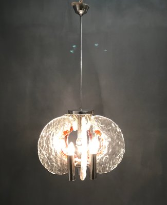 Murano Crystal and Opaline Glass Chandelier by Mazzega Murano Crystal and Opaline Glass Chandelier by Mazzega