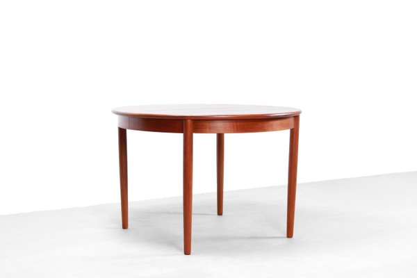 Round Danish Teak Dining Table From Luno Mobler 1970s