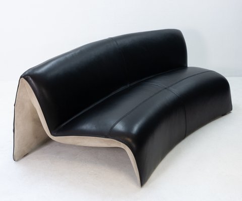Curved Leather Sofa Model Rivoli From Steiner 1999 For Sale At Pamono