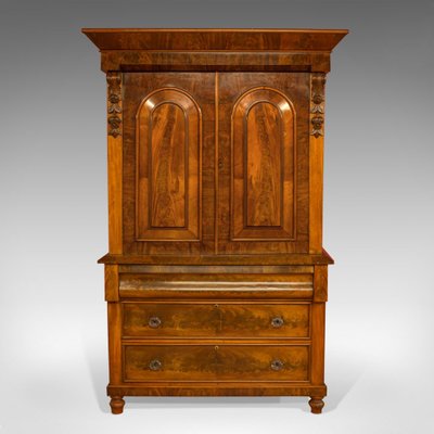 Antique Victorian Flame Mahogany Wardrobe For Sale At Pamono
