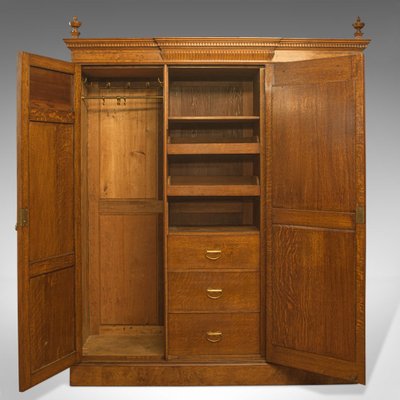 Antique Victorian Scottish Oak Wardrobe For Sale At Pamono