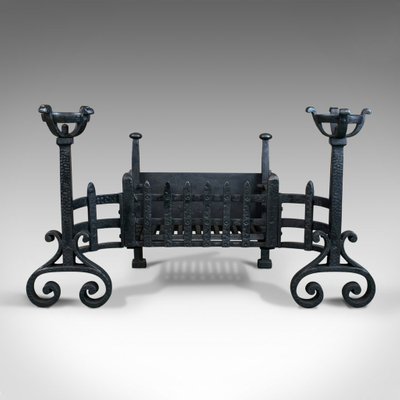 Antique Fireplace Iron Andirons For At Pamono