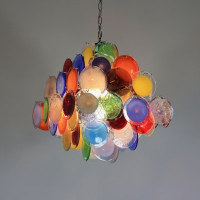 Multi Colored Murano Gl Chandelier From Vistosi 1988 For Multi Colored Murano Gl Chandelier