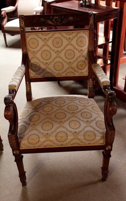 Vintage Mahogany Back To Egypt Dining Chairs Set Of 4 For Sale At