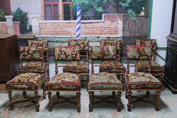 Vintage Louis Xiv Style Walnut Dining Chairs Set Of 8 For At Vintage Louis Xiv Style Walnut Dining