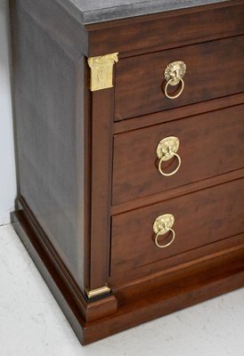 Antique Cuban Mahogany Veneer And Belgian Marble Dresser For Sale
