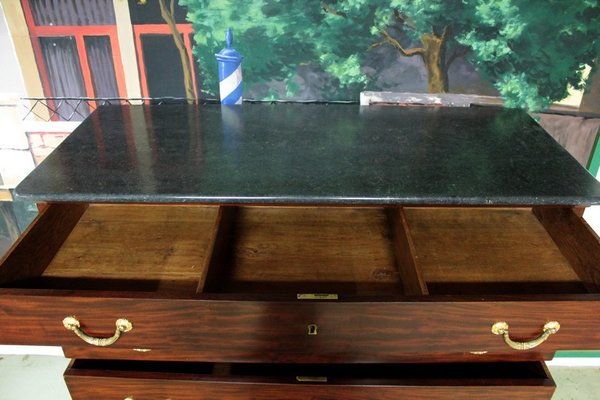 Antique Mahogany and Black Marble Dresser for sale at Pamono
