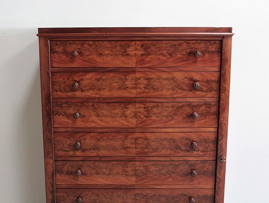 Antique Burl Mahogany Veneer Dresser, Oak Veneer Dresser