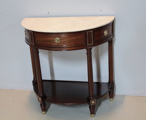 Antique Mahogany Half Moon Console, Half Round Console Table With Drawers