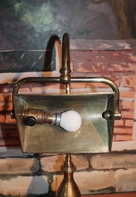 antique brass gas table lamp