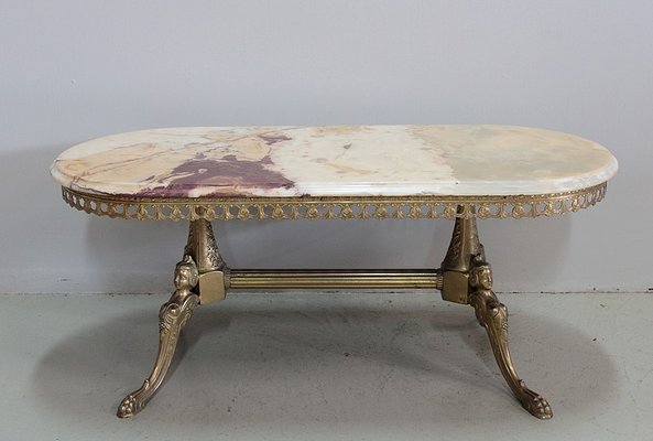 Mid Century Marble And Bronze Coffee Table For At Pamono Mid Century Marble And Bronze Coffee