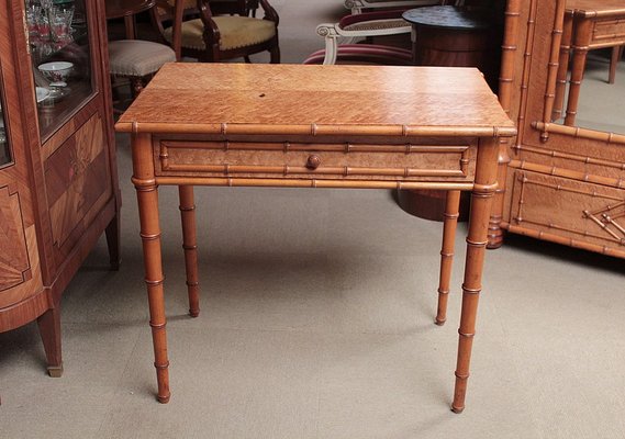 Vintage Maple And Cherry Bamboo Console Table For Sale At Pamono