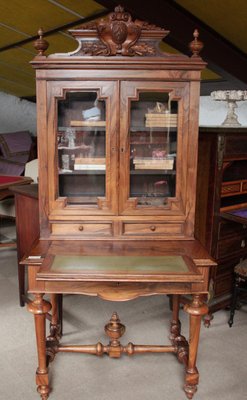 Vintage Walnut Bookcase Desk For Sale At Pamono