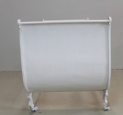 Antique White Cast Iron Crib 1900s