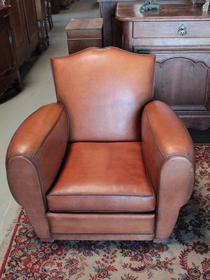 Mid Century Leather Club Chairs Set of 2 for sale at Pamono