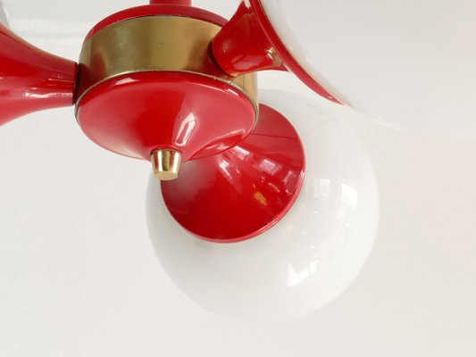 Red Metal Ceiling Lamp 1960s For Sale At Pamono