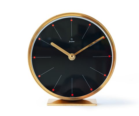 Mid Century Brass Desk Clock From Junghans For Sale At Pamono