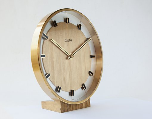 Brass Desk Clock From Kienzle 1960s For Sale At Pamono