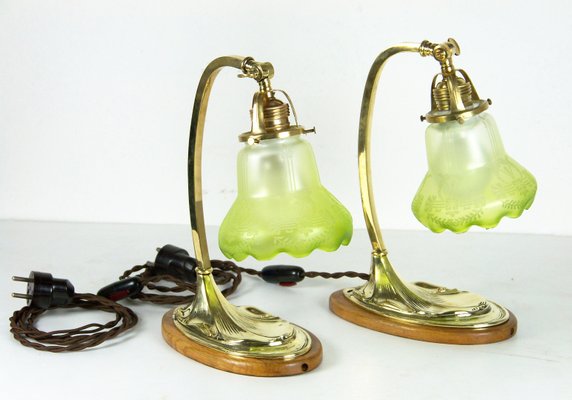Antique Brass Table Lamps Set Of 2 For Sale At Pamono