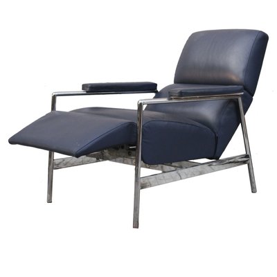 Blue leather lounge sale chair