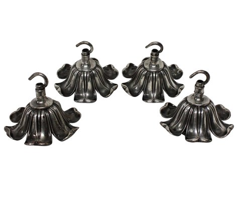 Vintage Silver Plated Ceiling Hooks 1970s Set Of 4 For Sale At